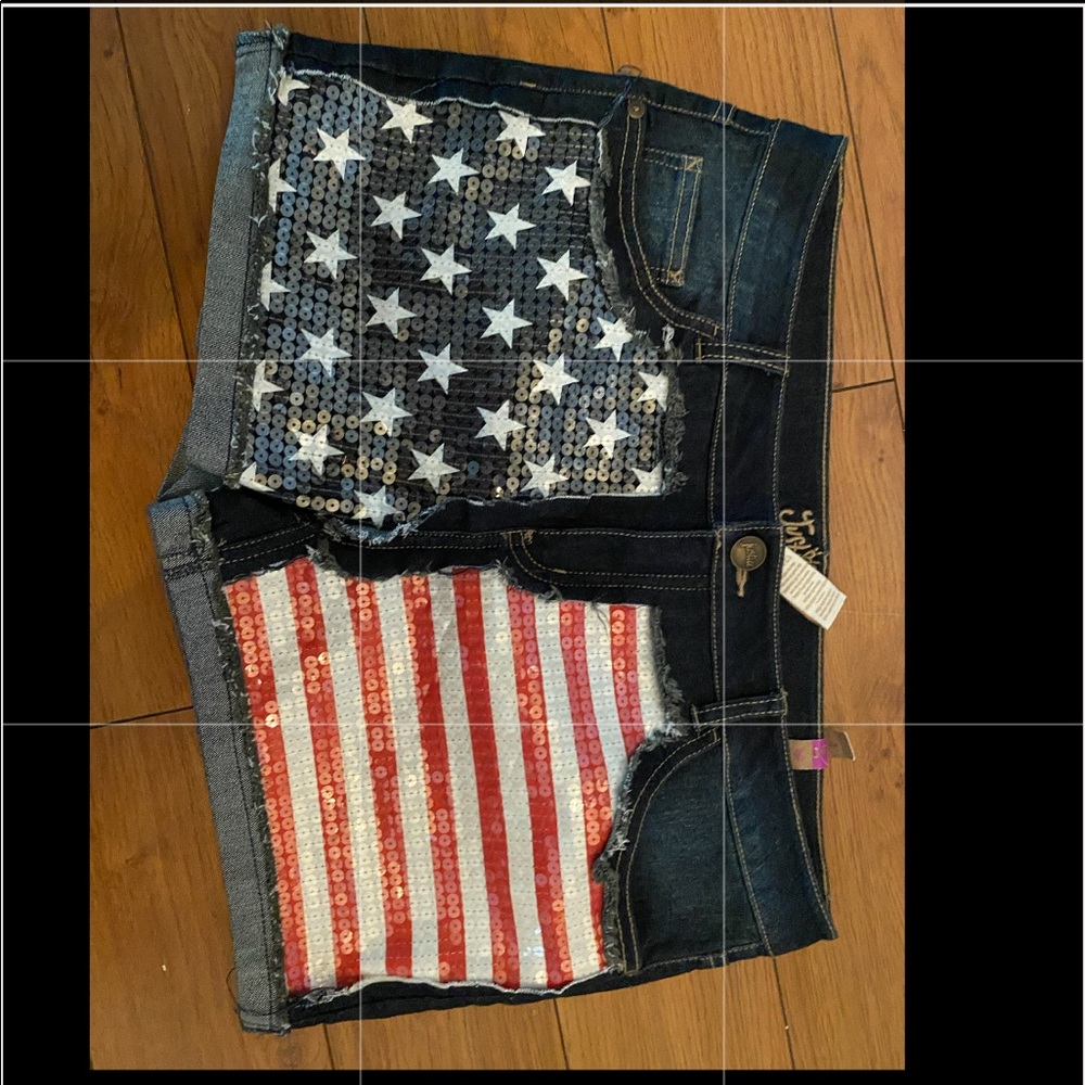 NWT justice American flag shorts